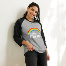 Load image into Gallery viewer, Sounds Gay! 3/4 Unisex Baseball T-Shirt