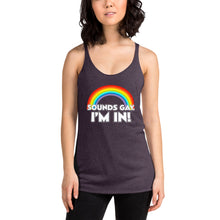 Load image into Gallery viewer, Women's Racerback Sounds Gay! Tank