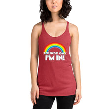 Load image into Gallery viewer, Women's Racerback Sounds Gay! Tank