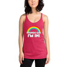 Load image into Gallery viewer, Women's Racerback Sounds Gay! Tank