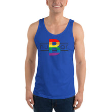 Load image into Gallery viewer, nuBar Rainbow Logo Unisex Tank Top - Black on Light