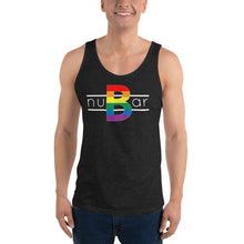 Load image into Gallery viewer, nuBar Rainbow Logo Unisex Tank Top - White on Dark