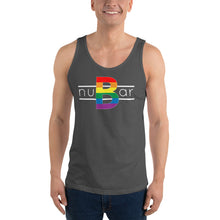 Load image into Gallery viewer, nuBar Rainbow Logo Unisex Tank Top - White on Dark