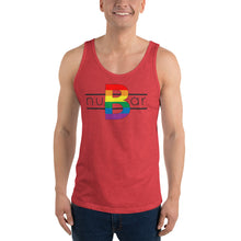Load image into Gallery viewer, nuBar Rainbow Logo Unisex Tank Top - Black on Light