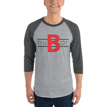 Load image into Gallery viewer, nuBar Original Logo 3/4 Sleeve Baseball T-Shirt - Black on Light
