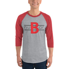 Load image into Gallery viewer, nuBar Original Logo 3/4 Sleeve Baseball T-Shirt - Black on Light