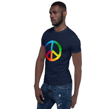 Load image into Gallery viewer, Rainbow Peace Symbol Short-Sleeve T-Shirt