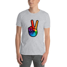 Load image into Gallery viewer, Rainbow Peace Sign Short-Sleeve T-Shirt