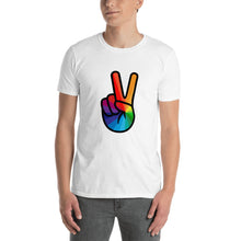 Load image into Gallery viewer, Rainbow Peace Sign Short-Sleeve T-Shirt