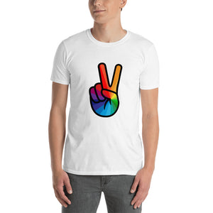 Rainbow Peace Sign Short-Sleeve T-Shirt