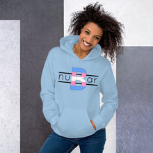 Load image into Gallery viewer, nuBar Trans Pride Logo Unisex Hoodie - Black on Light