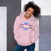 Load image into Gallery viewer, nuBar Trans Pride Logo Unisex Hoodie - Black on Light