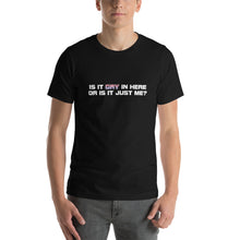 Load image into Gallery viewer, Gay in Here Short Sleeve T-Shirt - White on Dark