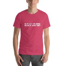 Load image into Gallery viewer, Gay in Here Short Sleeve T-Shirt - White on Dark