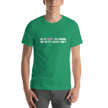 Load image into Gallery viewer, Gay in Here Short Sleeve T-Shirt - White on Dark