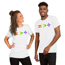 Load image into Gallery viewer, Equals is Greater Short Sleeve Unisex T-Shirt