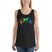 Load image into Gallery viewer, Rainbow Labrador Heartbeat Unisex Tank Top