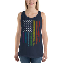Load image into Gallery viewer, Cannabis Pride Unisex Tank Top - White on Dark