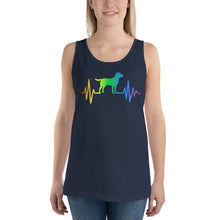 Load image into Gallery viewer, Rainbow Labrador Heartbeat Unisex Tank Top