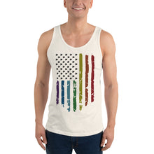 Load image into Gallery viewer, Cannabis Pride Unisex Tank Top - Black on Light