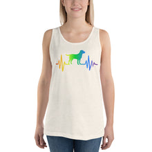 Load image into Gallery viewer, Rainbow Labrador Heartbeat Unisex Tank Top
