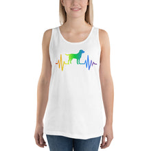 Load image into Gallery viewer, Rainbow Labrador Heartbeat Unisex Tank Top