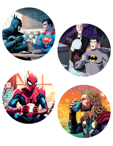 Superhero and Pop Culture Coasters (Sold as a Set of 4)