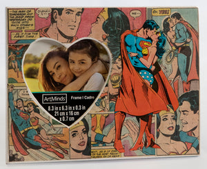 Superhero Collage Heart Frame - 6 1/2" x 8 1/2"