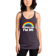 Load image into Gallery viewer, Women&#39;s Racerback Sounds Gay! Tank
