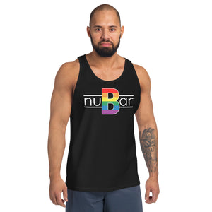 nuBar Rainbow Pride Logo Tank Top - White on Dark