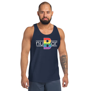 nuBar Rainbow Pride Logo Tank Top - White on Dark