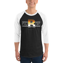 Load image into Gallery viewer, nuBar Bear Logo 3/4 Sleeve Baseball T-Shirt - White on Dark
