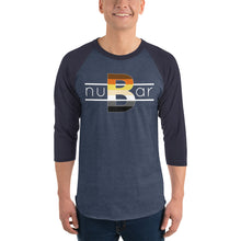 Load image into Gallery viewer, nuBar Bear Logo 3/4 Sleeve Baseball T-Shirt - White on Dark
