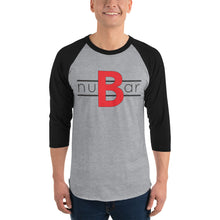 Load image into Gallery viewer, nuBar Original Logo 3/4 Sleeve Baseball T-Shirt - Black on Light
