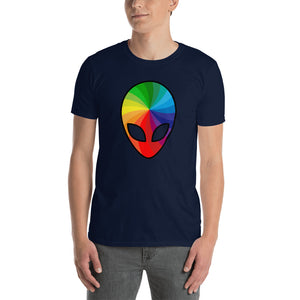 Rainbow Alien Head Short-Sleeve T-Shirt