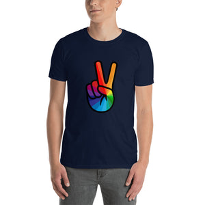 Rainbow Peace Sign Short-Sleeve T-Shirt