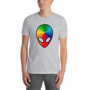 Rainbow Alien Head Short-Sleeve T-Shirt