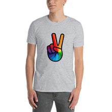 Load image into Gallery viewer, Rainbow Peace Sign Short-Sleeve T-Shirt
