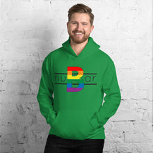 Load image into Gallery viewer, nuBar Rainbow Logo Unisex Hoodie - Black on Light
