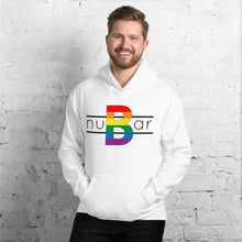 Load image into Gallery viewer, nuBar Rainbow Logo Unisex Hoodie - Black on Light
