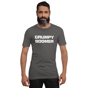 Grumpy Boomer Short Sleeve T-Shirt - White on Dark