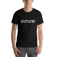 Load image into Gallery viewer, Gay in Here Short Sleeve T-Shirt - White on Dark
