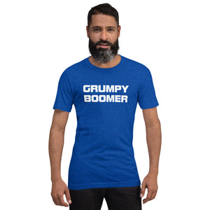 Grumpy Boomer Short Sleeve T-Shirt - White on Dark