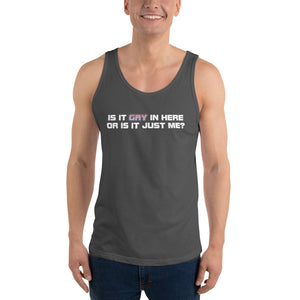 Gay in Here Tank Top - White on Dark