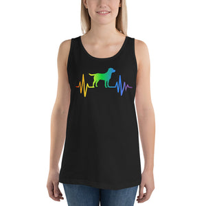 Rainbow Labrador Heartbeat Unisex Tank Top