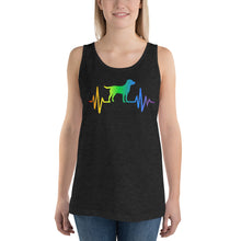 Load image into Gallery viewer, Rainbow Labrador Heartbeat Unisex Tank Top
