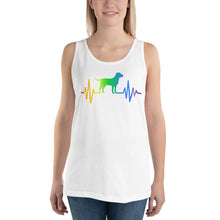 Load image into Gallery viewer, Rainbow Labrador Heartbeat Unisex Tank Top
